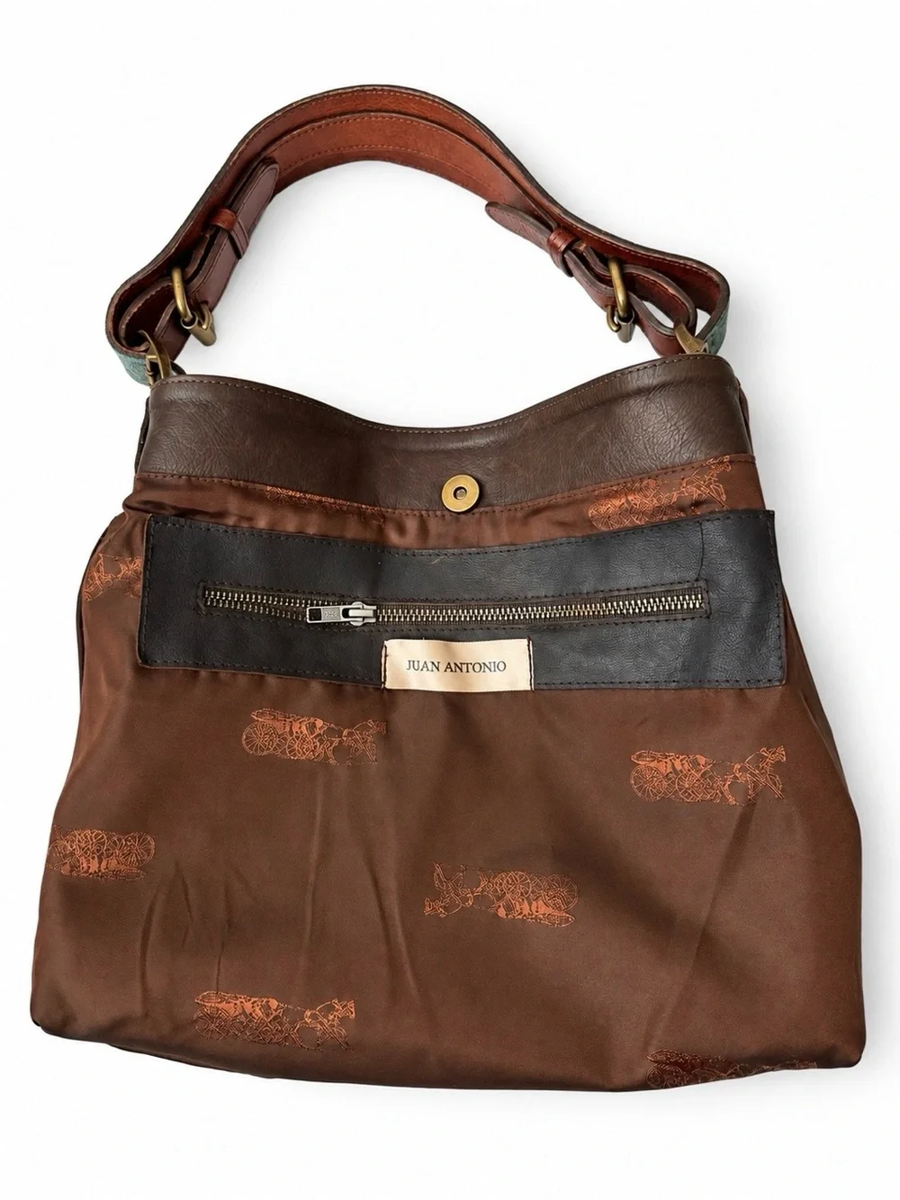 Juan Antonio Medium Soft Leather Turquoise Hobo Shoulder Bag